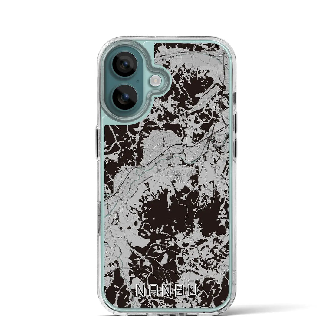 【南部(青森県)】地図柄iPhoneケース(MagSafeタイプ)モノトーン・iPhone 16 Pro 用