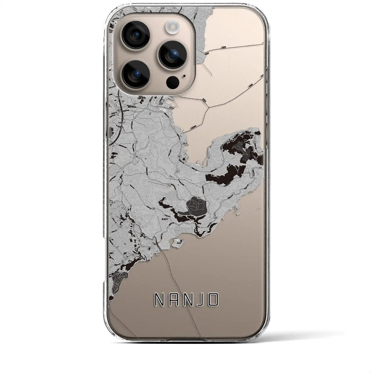 【南城（沖縄県）】地図柄iPhoneケース（クリアタイプ）