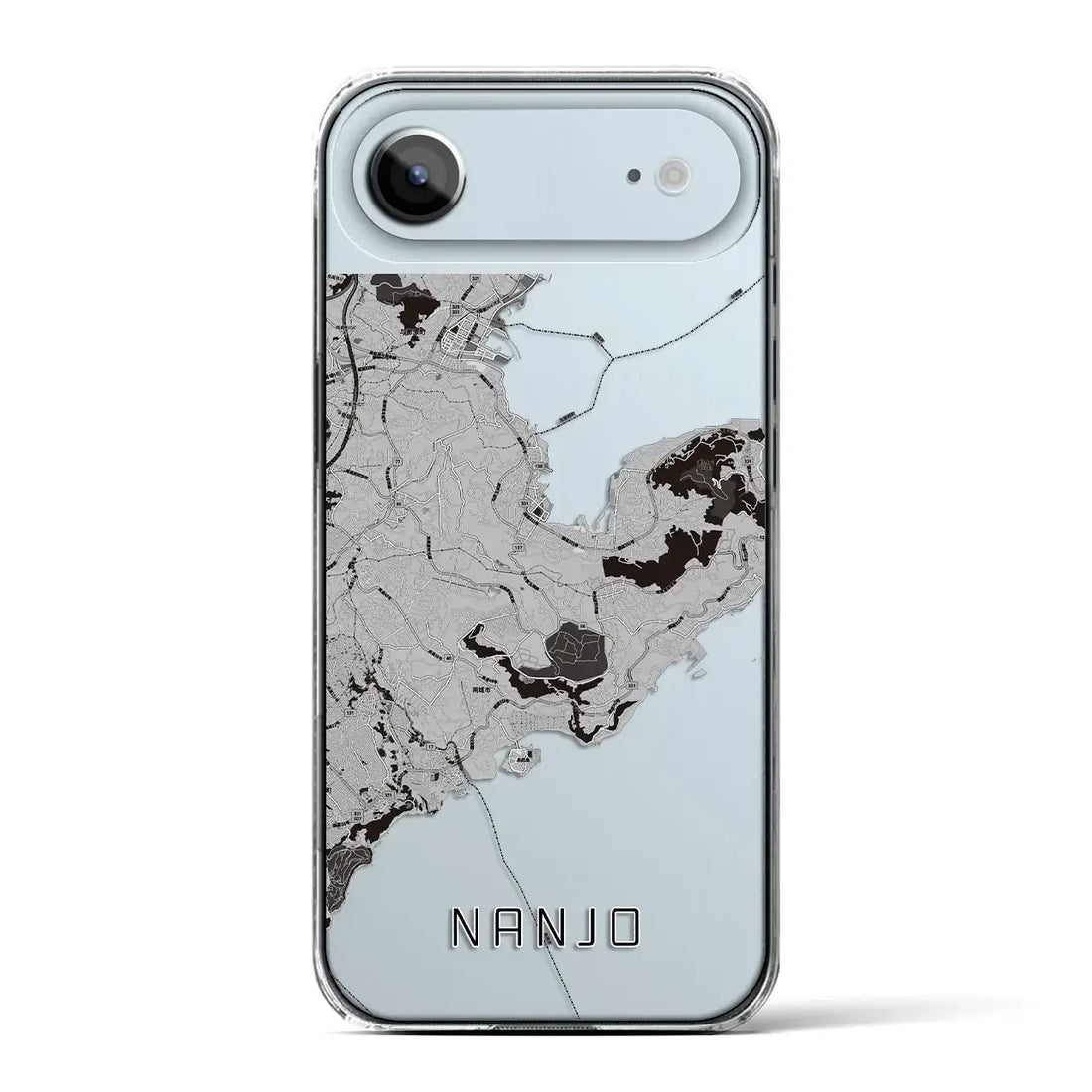 【南城(沖縄県)】地図柄iPhoneケース(クリアタイプ)モノトーン・iPhone 17 Pro Max 用