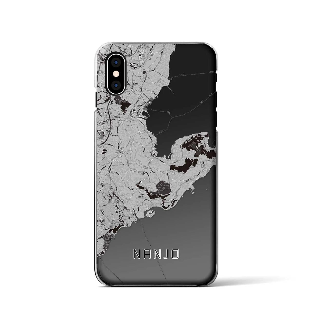 【南城（沖縄県）】地図柄iPhoneケース（クリアタイプ）モノトーン・iPhone XS / X 用