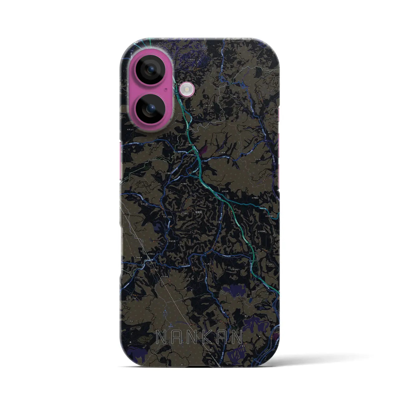 【南関（熊本県）】地図柄iPhoneケース（バックカバータイプ）