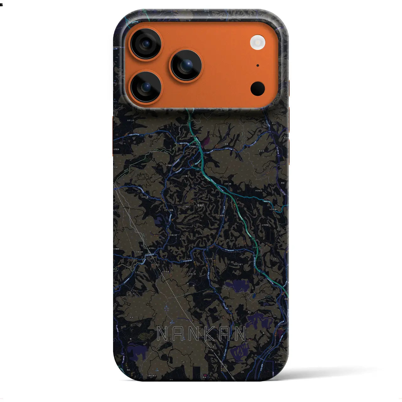 【南関（熊本県）】地図柄iPhoneケース（バックカバータイプ）