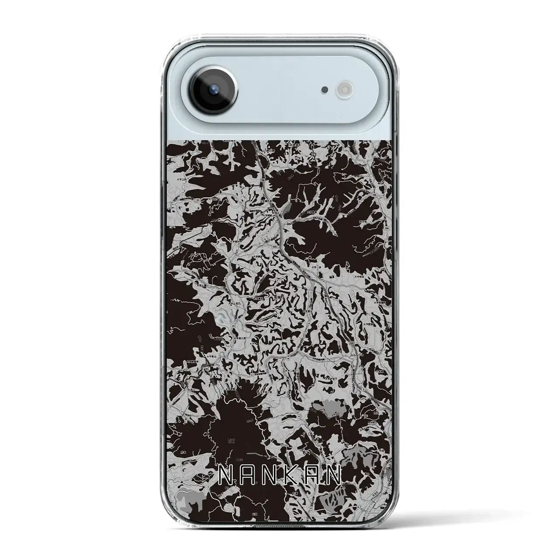 【南関(熊本県)】地図柄iPhoneケース(クリアタイプ)モノトーン・iPhone 17 Pro Max 用
