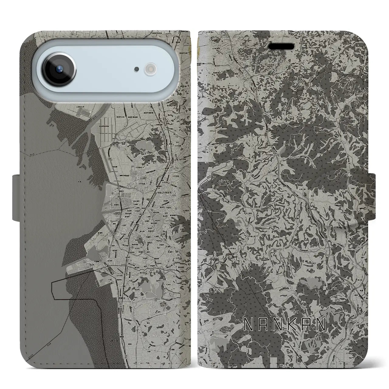 【南関（熊本県）】地図柄iPhoneケース（手帳タイプ）