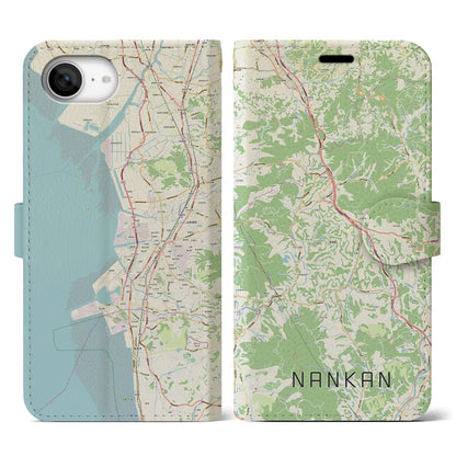 【南関（熊本県）】地図柄iPhoneケース（手帳タイプ）