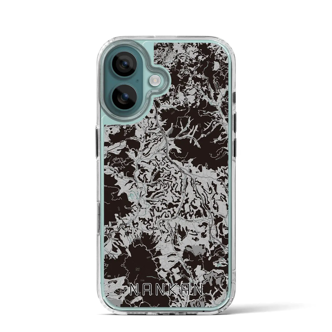 【南関(熊本県)】地図柄iPhoneケース(MagSafeタイプ)モノトーン・iPhone 16 Pro 用
