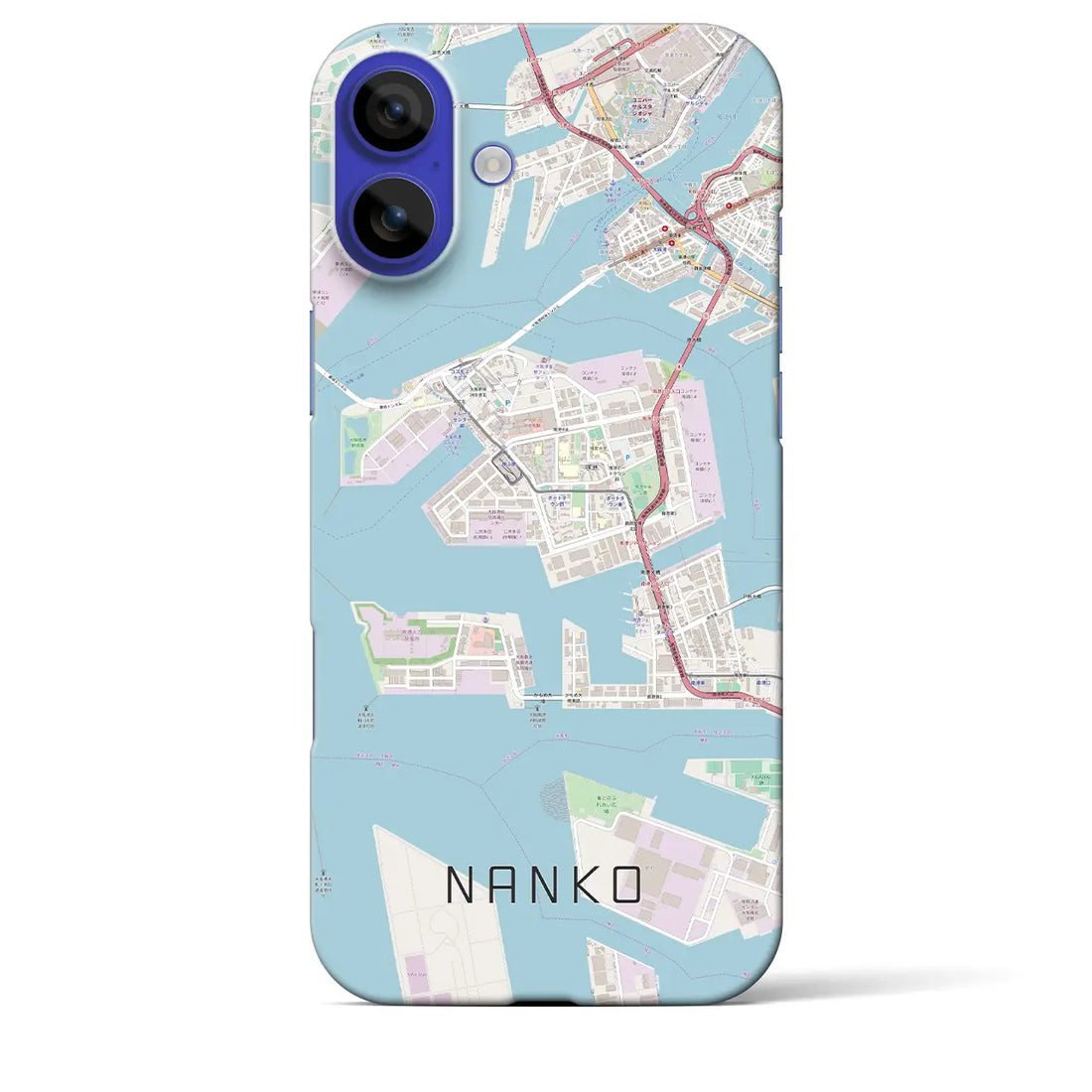 【南港（大阪府）】地図柄iPhoneケース（バックカバータイプ）ナチュラル・iPhone 16 Pro Max 用