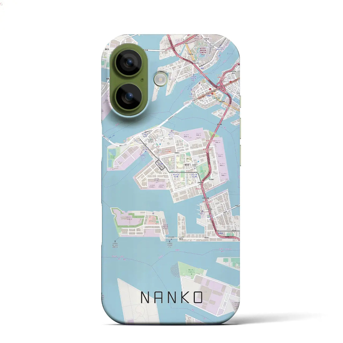 【南港（大阪府）】地図柄iPhoneケース（バックカバータイプ）ナチュラル・iPhone 17 Pro Max 用