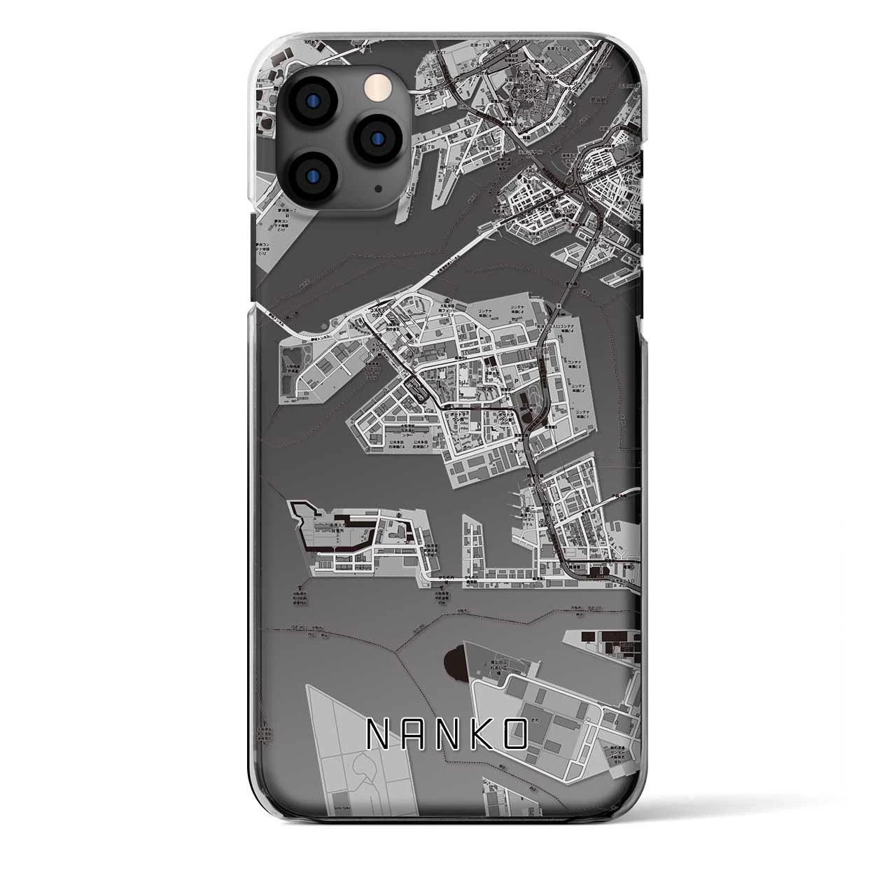 【南港（大阪府）】地図柄iPhoneケース（クリアタイプ）