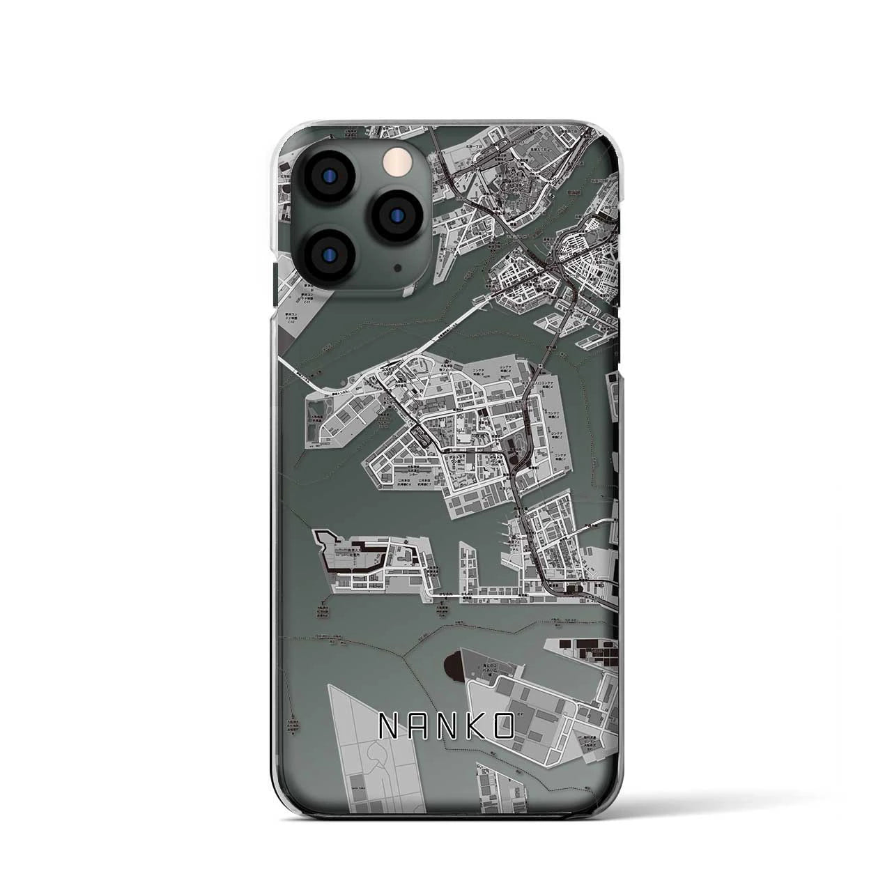 【南港（大阪府）】地図柄iPhoneケース（クリアタイプ）