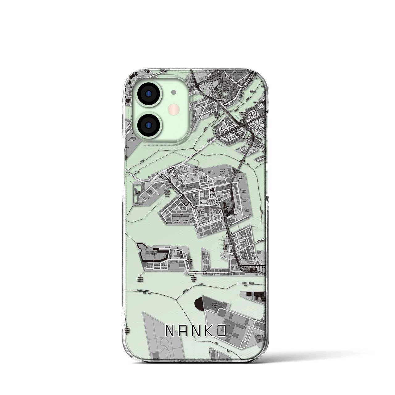 【南港（大阪府）】地図柄iPhoneケース（クリアタイプ）