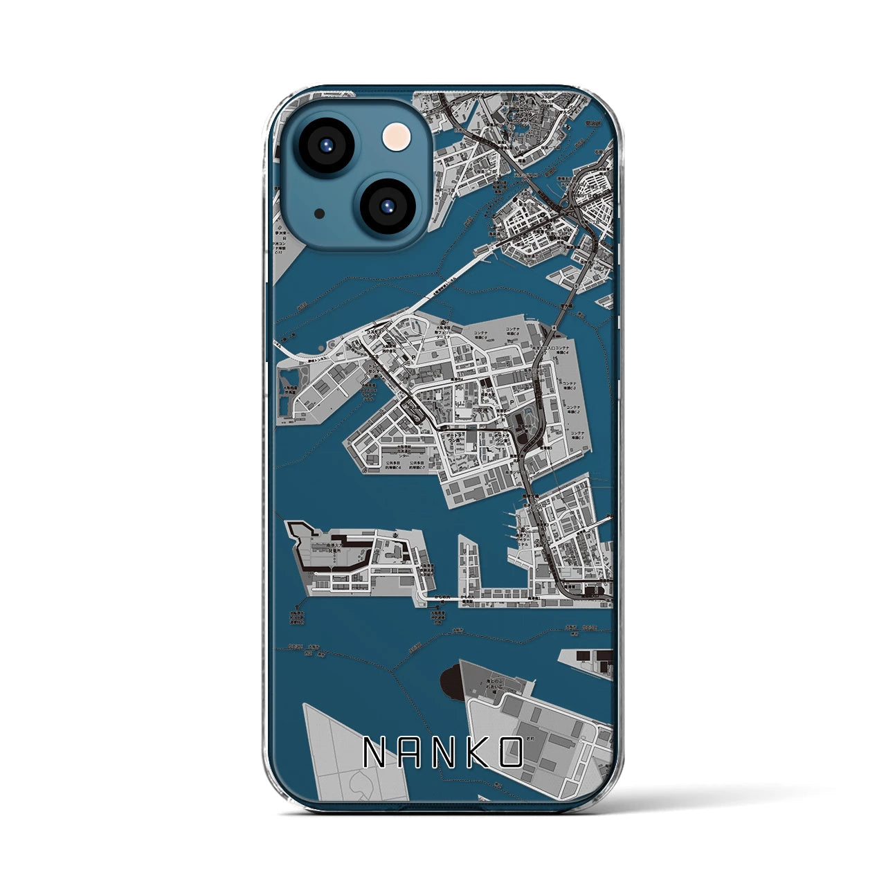 【南港（大阪府）】地図柄iPhoneケース（クリアタイプ）
