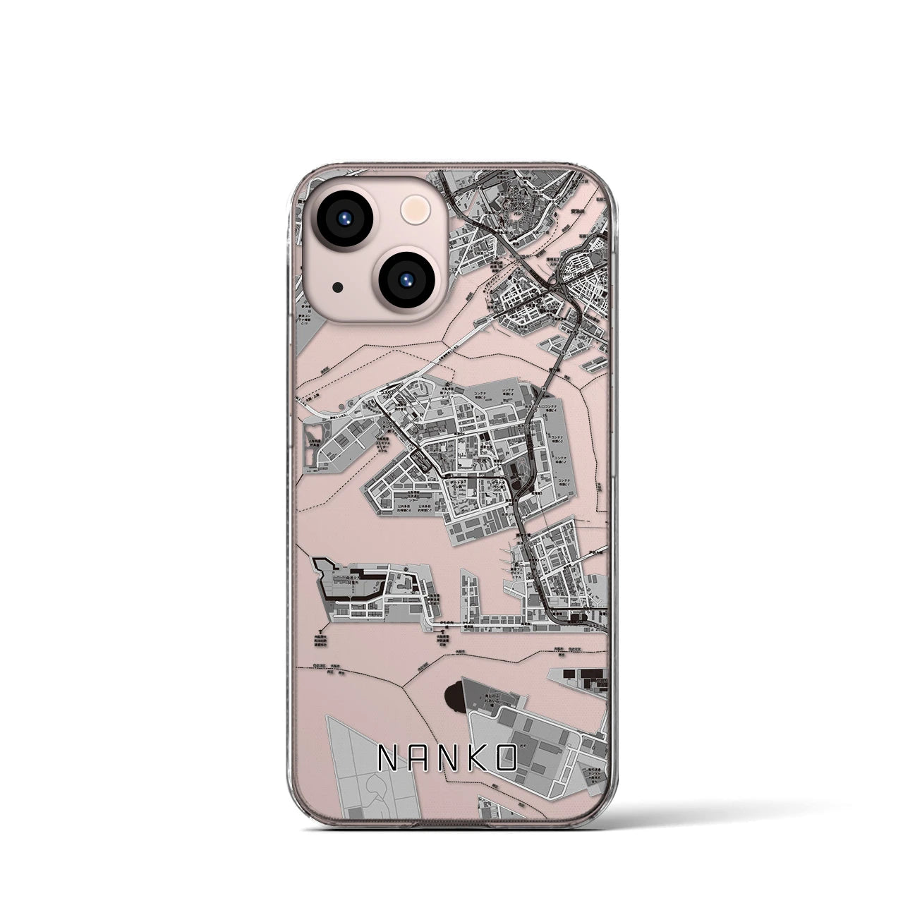【南港（大阪府）】地図柄iPhoneケース（クリアタイプ）
