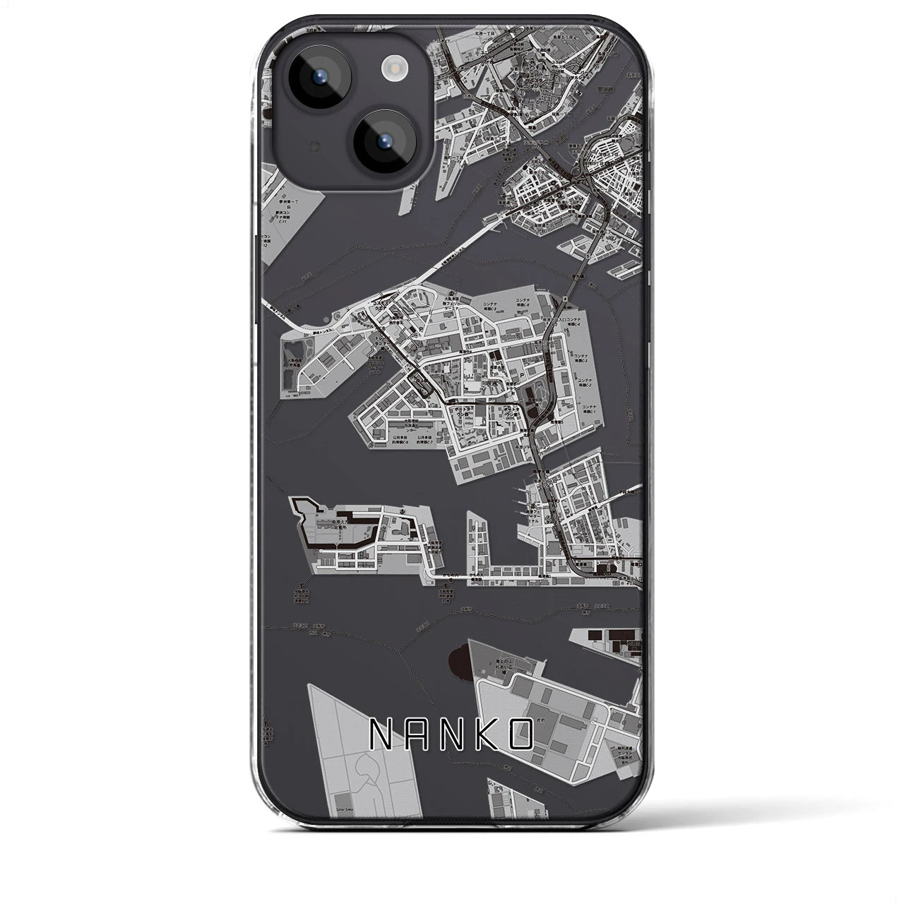 【南港（大阪府）】地図柄iPhoneケース（クリアタイプ）