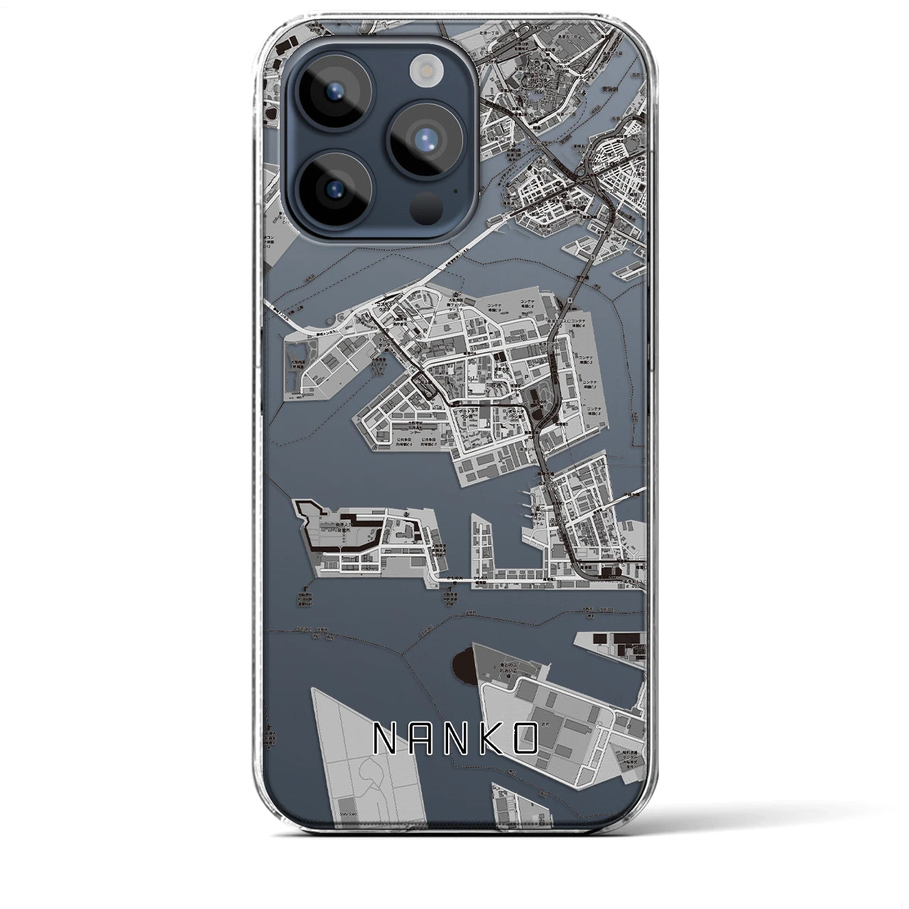 【南港（大阪府）】地図柄iPhoneケース（クリアタイプ）