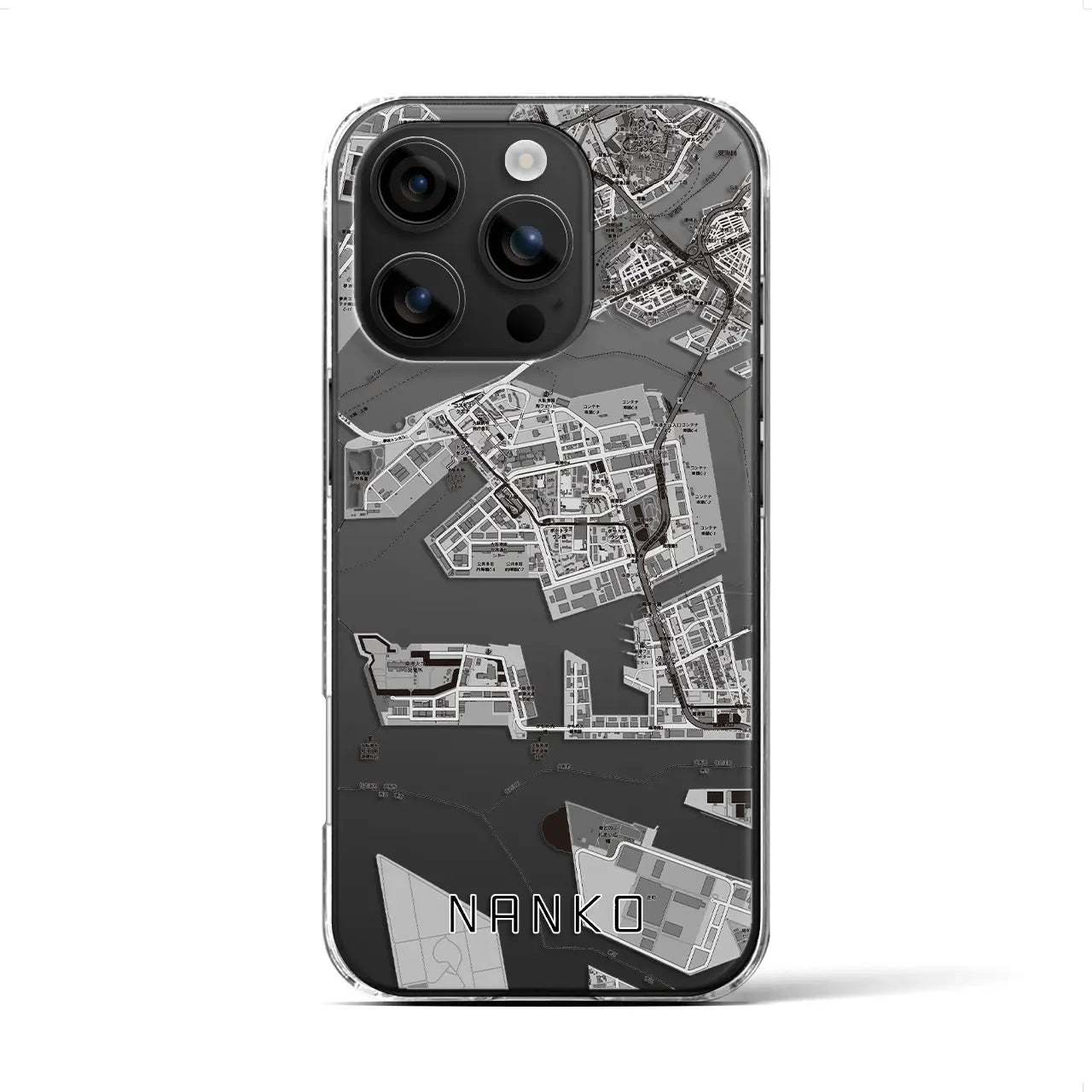 【南港（大阪府）】地図柄iPhoneケース（クリアタイプ）