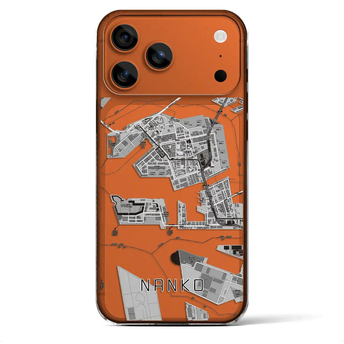 【南港（大阪府）】地図柄iPhoneケース（クリアタイプ）