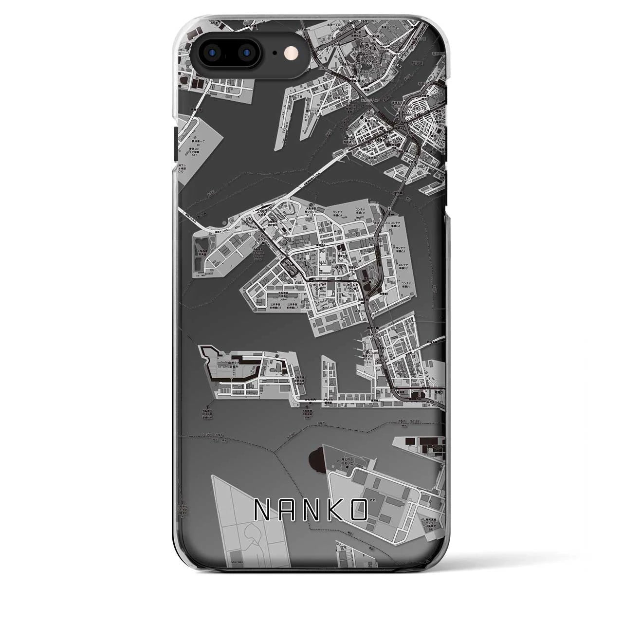 【南港（大阪府）】地図柄iPhoneケース（クリアタイプ）