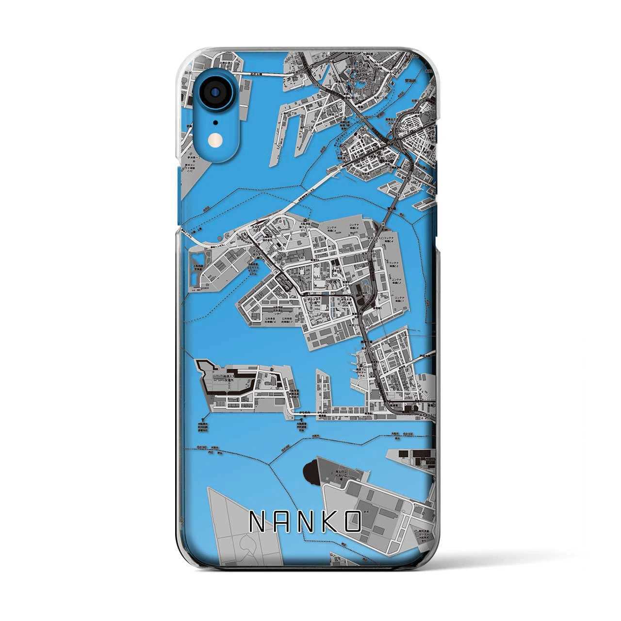 【南港（大阪府）】地図柄iPhoneケース（クリアタイプ）