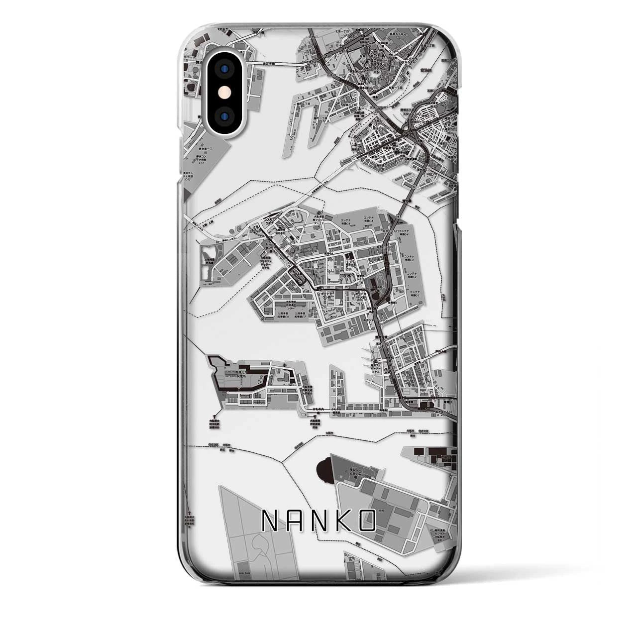 【南港（大阪府）】地図柄iPhoneケース（クリアタイプ）