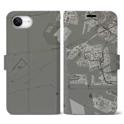 【南港（大阪府）】地図柄iPhoneケース（手帳タイプ）