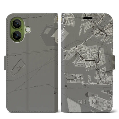 【南港（大阪府）】地図柄iPhoneケース（手帳タイプ）