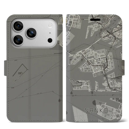 【南港（大阪府）】地図柄iPhoneケース（手帳タイプ）