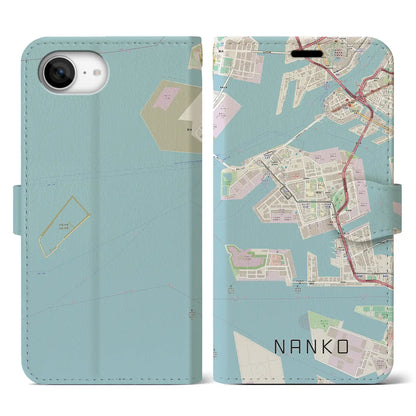 【南港（大阪府）】地図柄iPhoneケース（手帳タイプ）