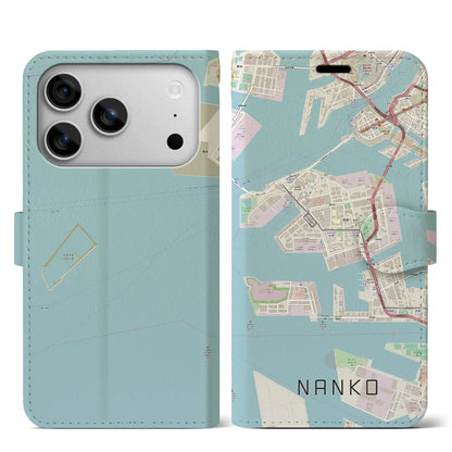 【南港（大阪府）】地図柄iPhoneケース（手帳タイプ）