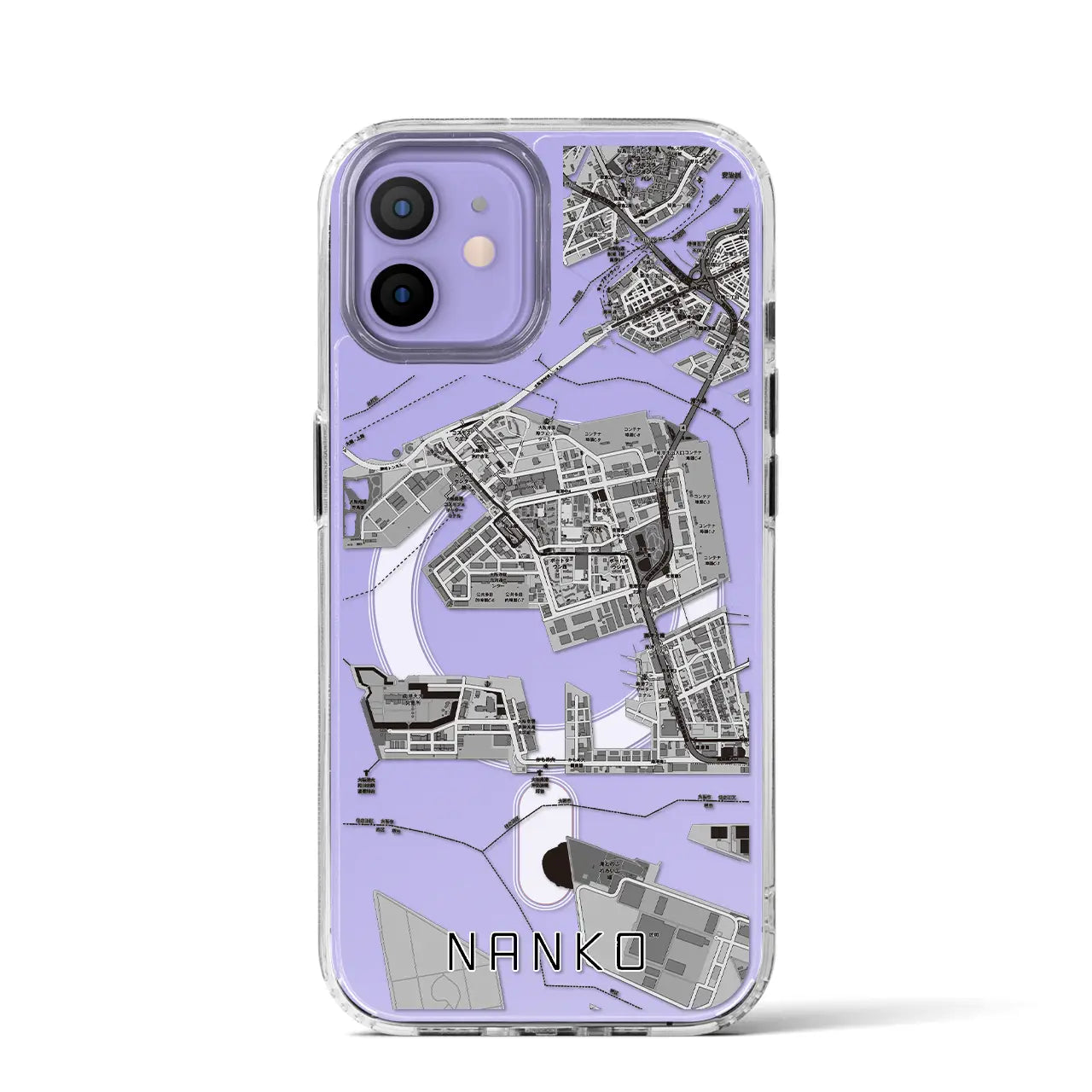 【南港（大阪府）】地図柄iPhoneケース（MagSafeタイプ）