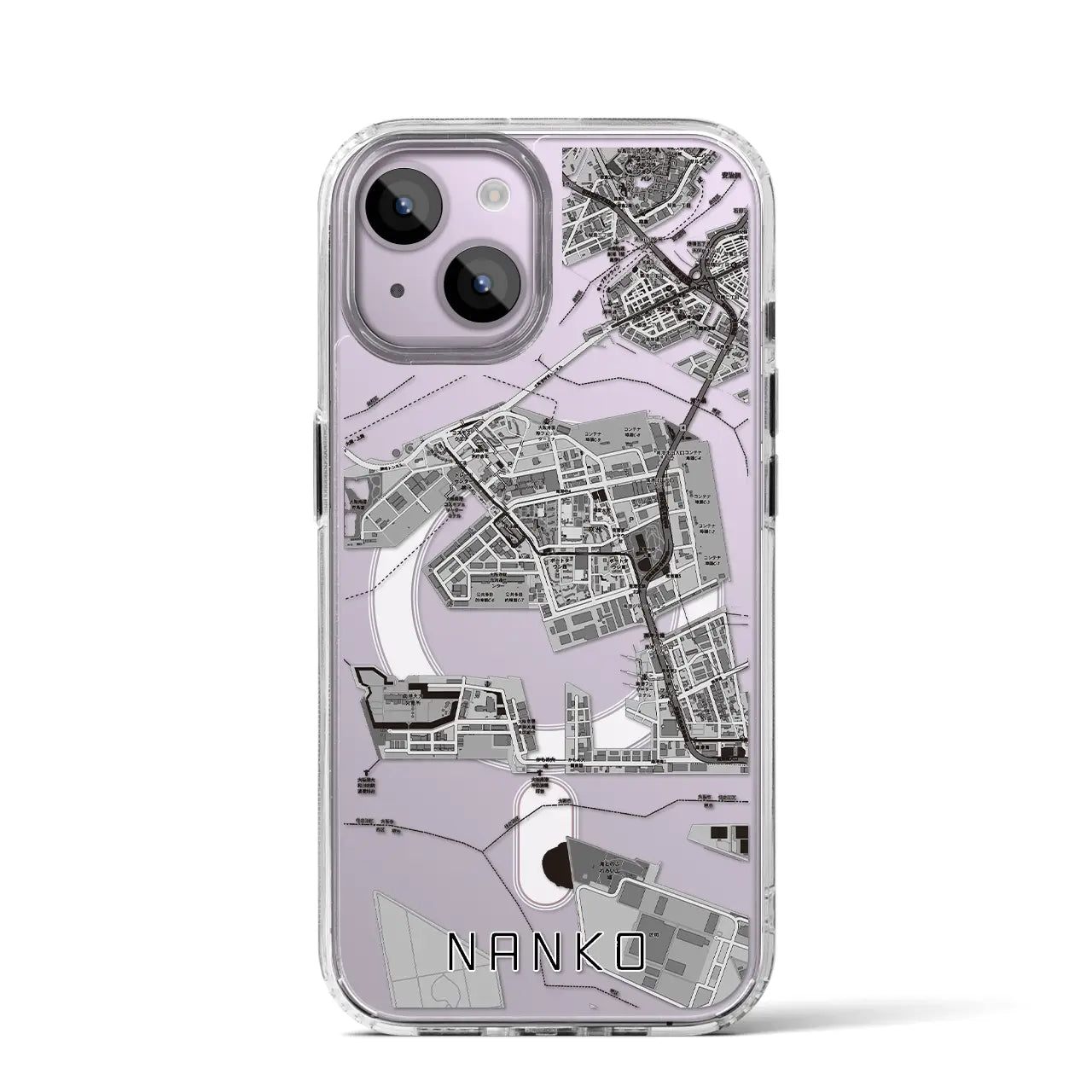 【南港（大阪府）】地図柄iPhoneケース（MagSafeタイプ）