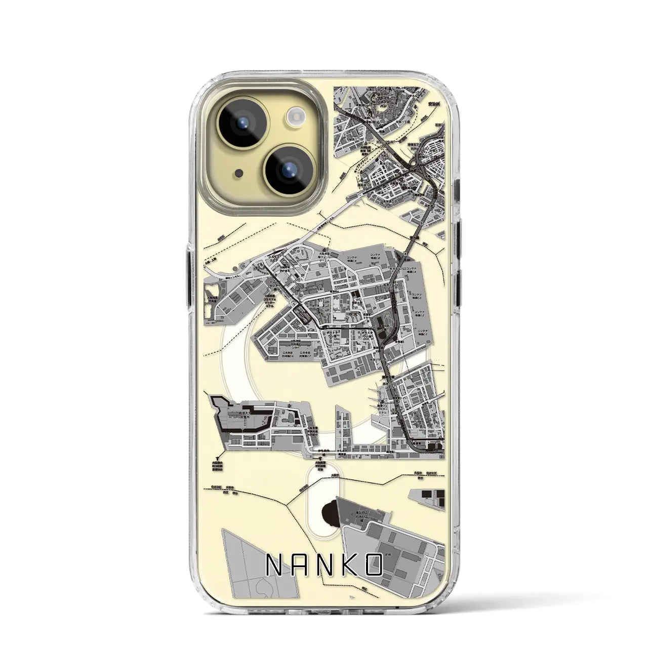 【南港（大阪府）】地図柄iPhoneケース（MagSafeタイプ）