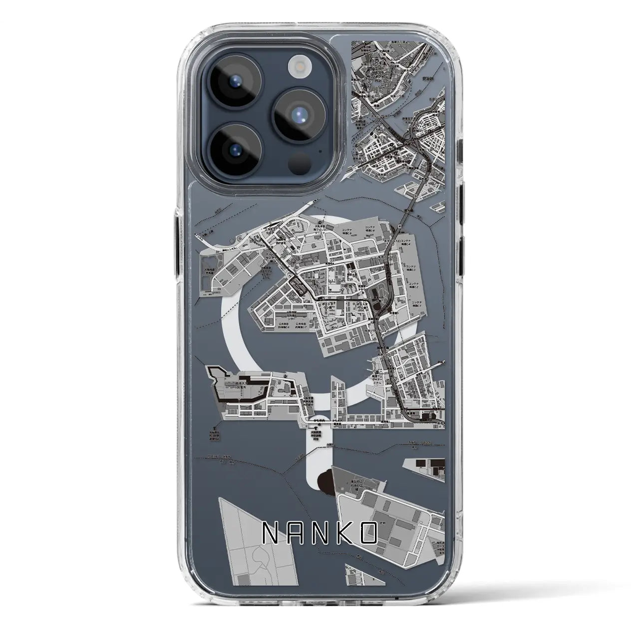 【南港（大阪府）】地図柄iPhoneケース（MagSafeタイプ）