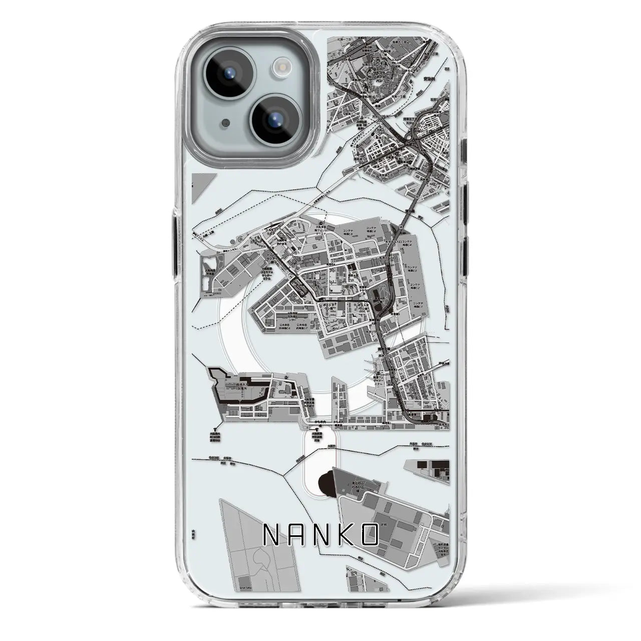 【南港（大阪府）】地図柄iPhoneケース（MagSafeタイプ）