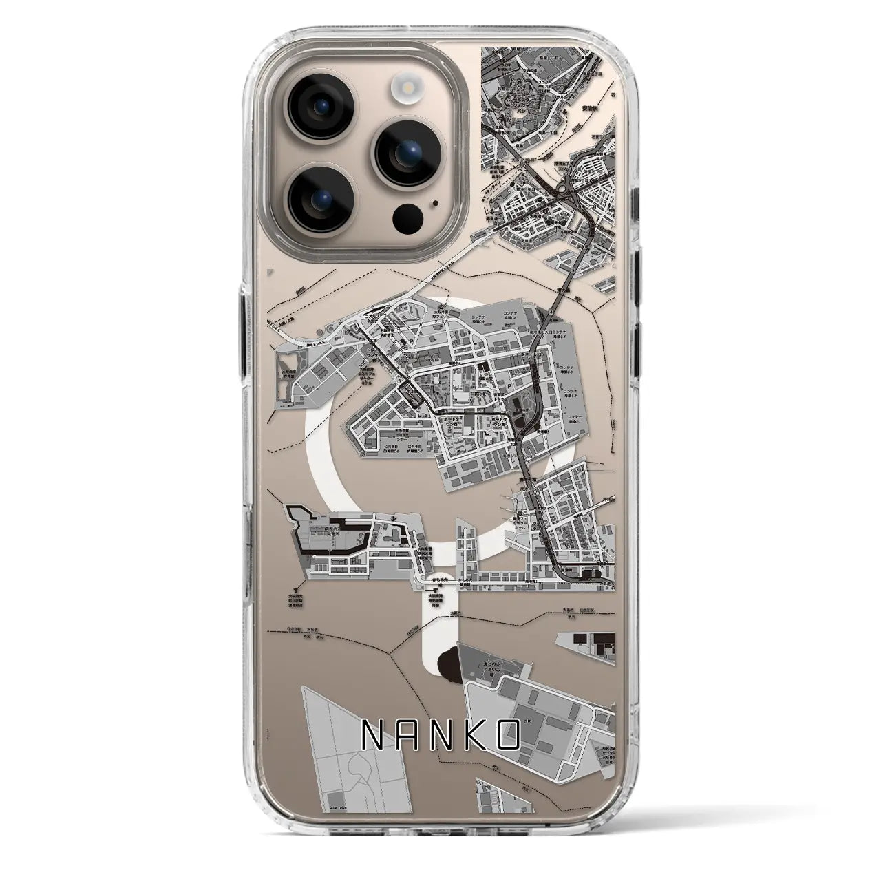 【南港（大阪府）】地図柄iPhoneケース（MagSafeタイプ）