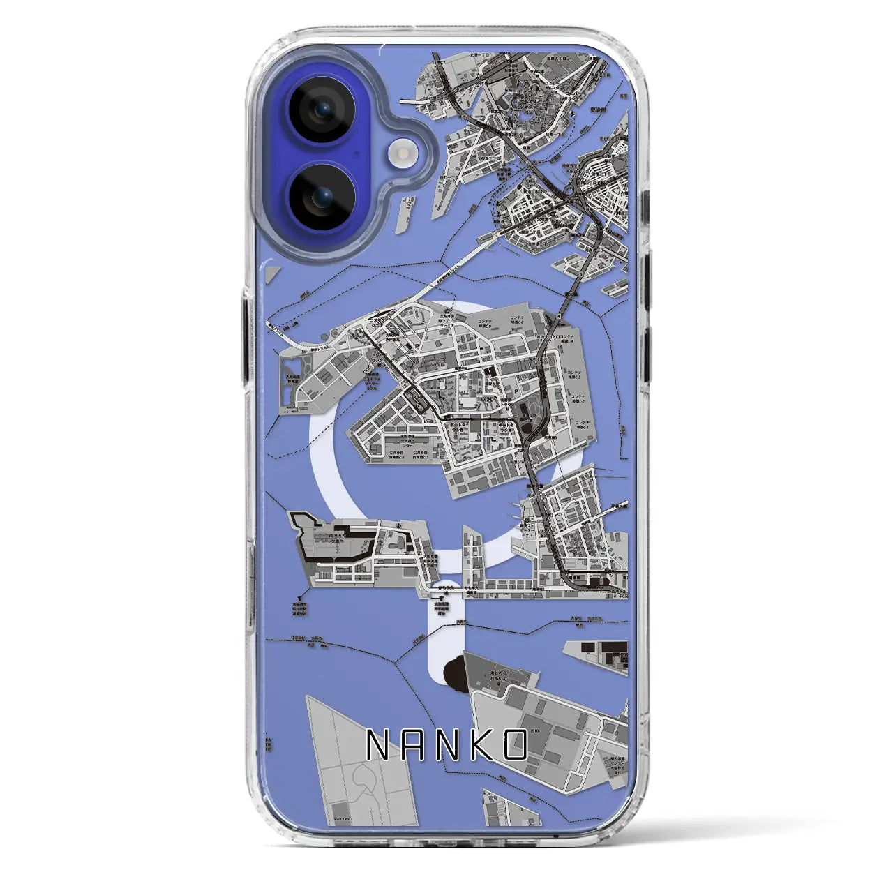 【南港（大阪府）】地図柄iPhoneケース（MagSafeタイプ）