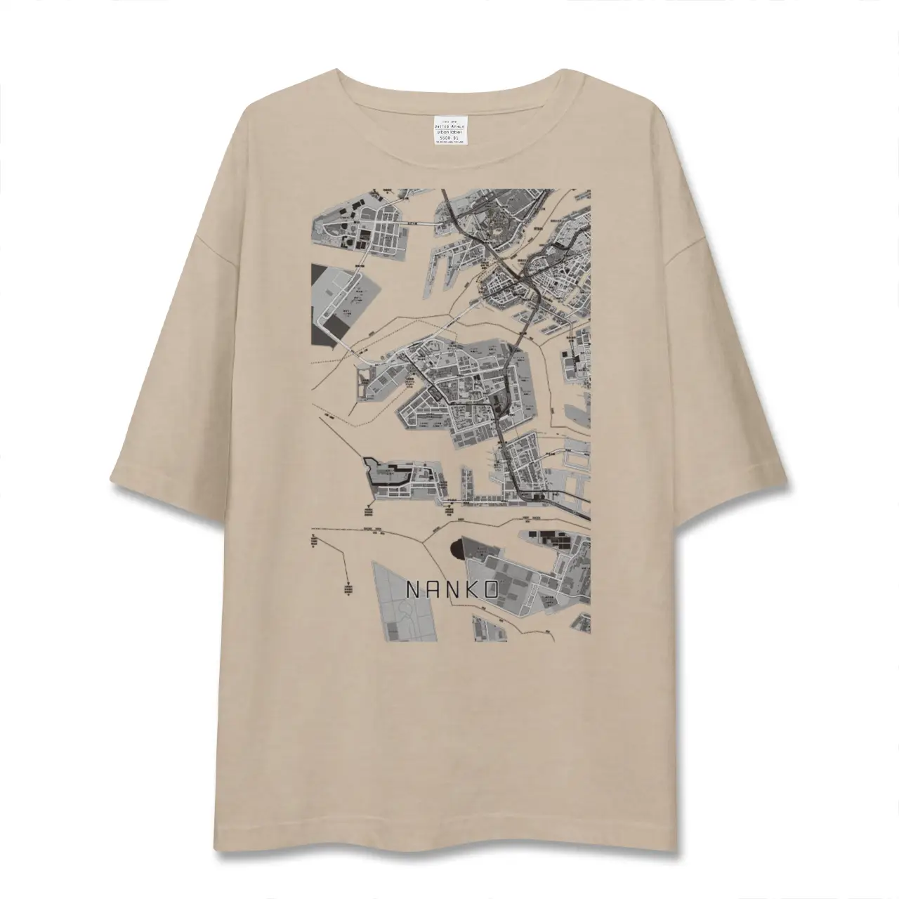 【南港（大阪府）】地図柄ビッグシルエットTシャツ