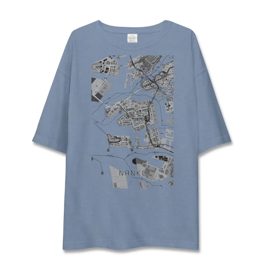 【南港(大阪府)】地図柄ビッグシルエットTシャツ