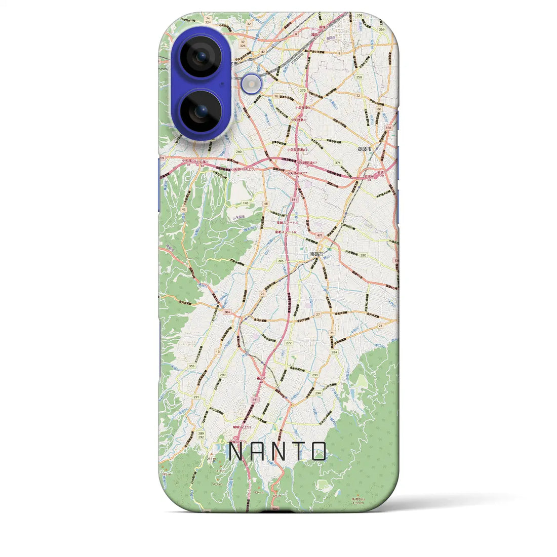 【南砺(富山県)】地図柄iPhoneケース(バックカバータイプ)ナチュラル・iPhone 16 Pro Max 用