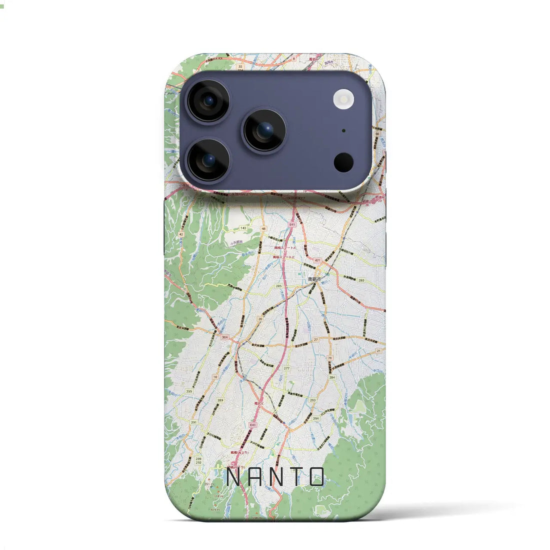 【南砺（富山県）】地図柄iPhoneケース（バックカバータイプ）ブラック・iPhone 17 Pro Max 用