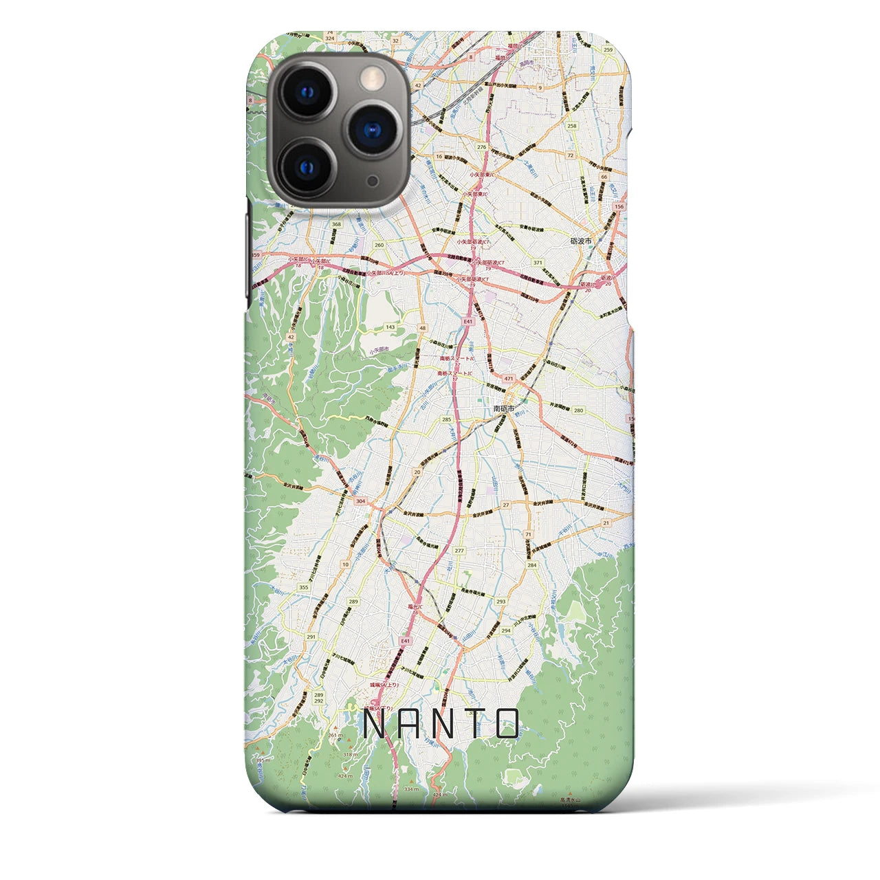【南砺（富山県）】地図柄iPhoneケース（バックカバータイプ）