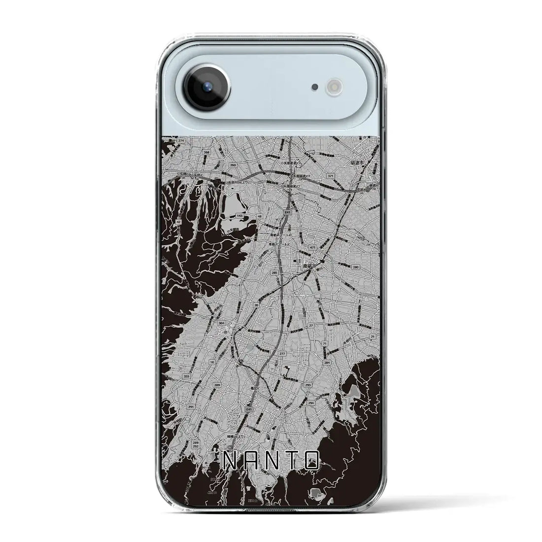 【南砺(富山県)】地図柄iPhoneケース(クリアタイプ)モノトーン・iPhone 17 Pro Max 用