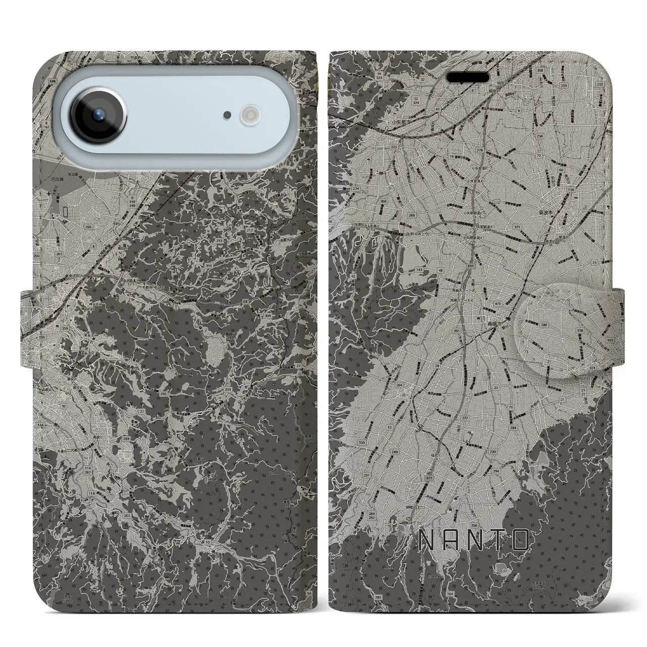 【南砺（富山県）】地図柄iPhoneケース（手帳タイプ）