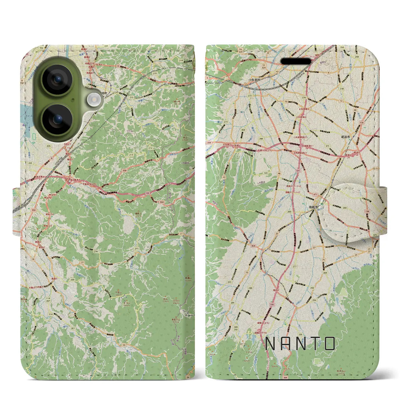 【南砺（富山県）】地図柄iPhoneケース（手帳タイプ）