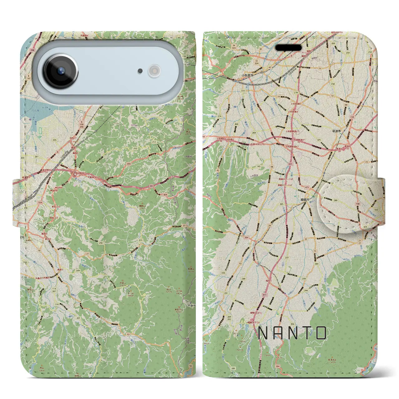 【南砺（富山県）】地図柄iPhoneケース（手帳タイプ）