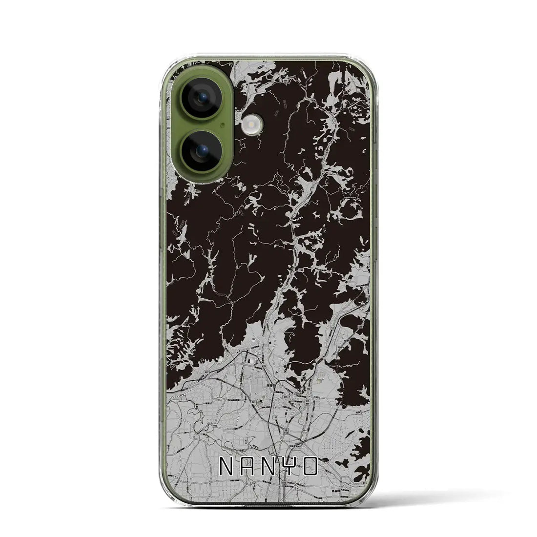 【南陽（山形県）】地図柄iPhoneケース（クリアタイプ）モノトーン・iPhone 17 Pro Max 用