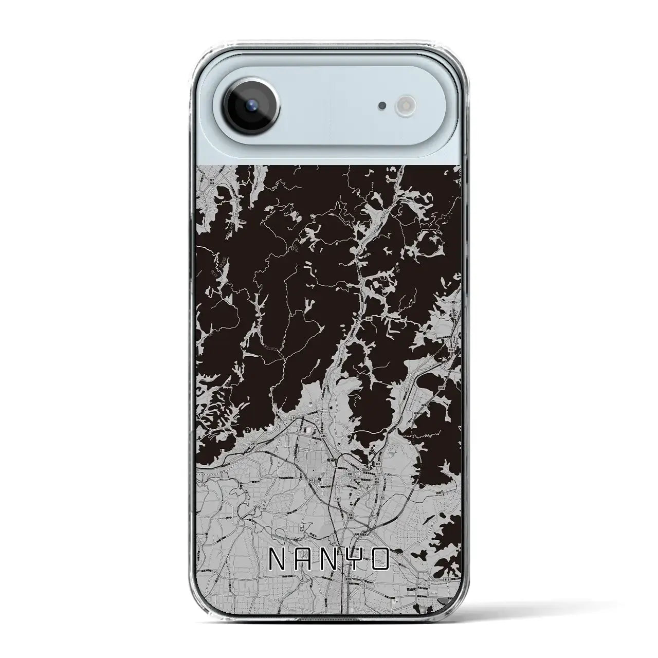 【南陽（山形県）】地図柄iPhoneケース（クリアタイプ）モノトーン・iPhone 17 Pro Max 用