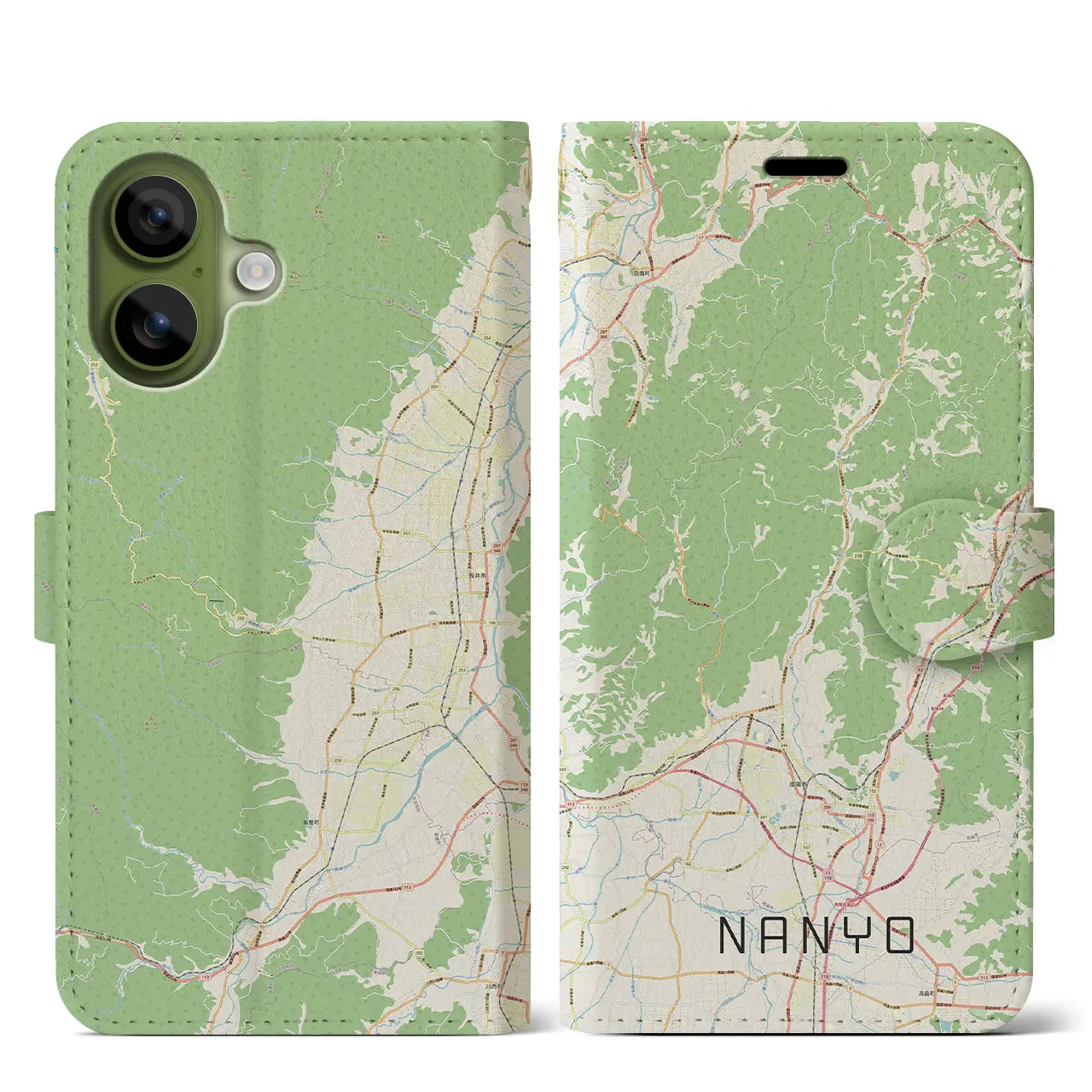 【南陽（山形県）】地図柄iPhoneケース（手帳タイプ）
