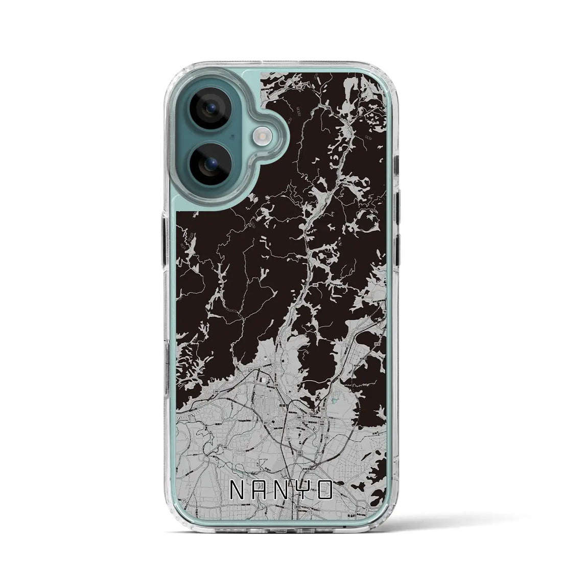 【南陽(山形県)】地図柄iPhoneケース(MagSafeタイプ)モノトーン・iPhone 16 Pro 用