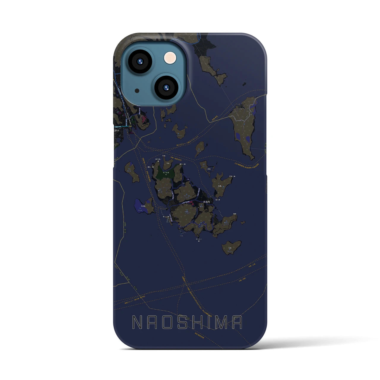 【直島（香川県）】地図柄iPhoneケース（バックカバータイプ）